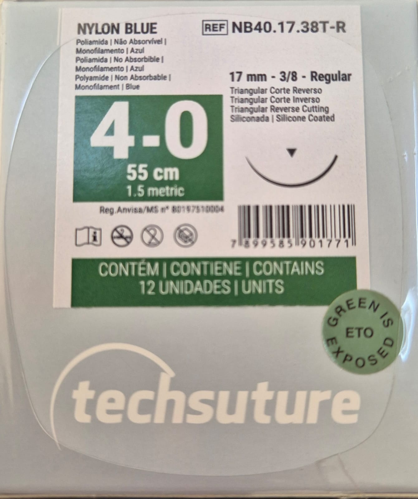 Suturas TECHSUTURE Nylon Azul - Imagen 2